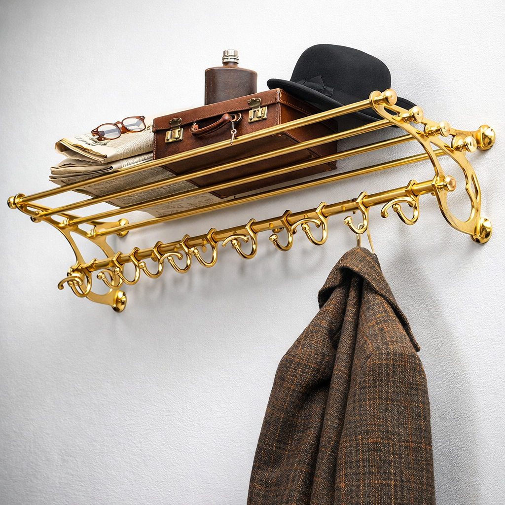 Eichholtz Hudson S Wall Coat Rack Antique Brass