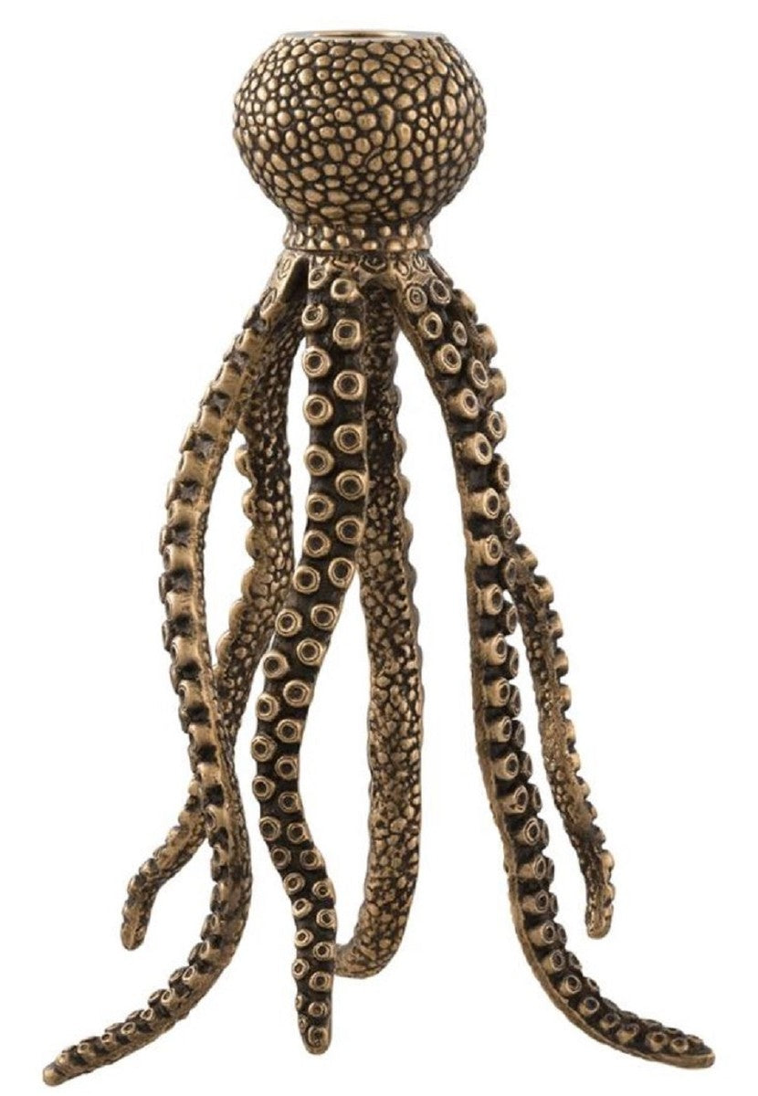 Casa Padrino Octopus Candlestick Vintage Brass