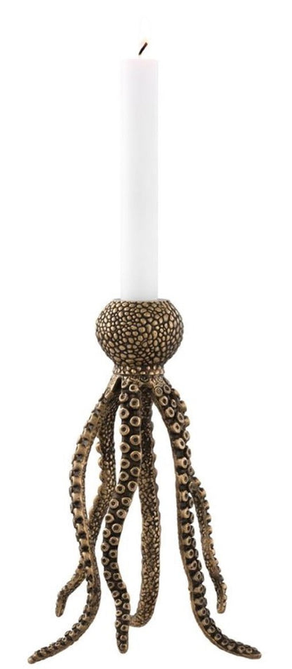 Casa Padrino Octopus Candlestick Vintage Brass