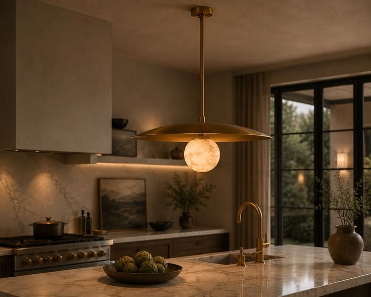 Mid-century Modern Alabaster Globe UFO Chandelier Ceiling Light