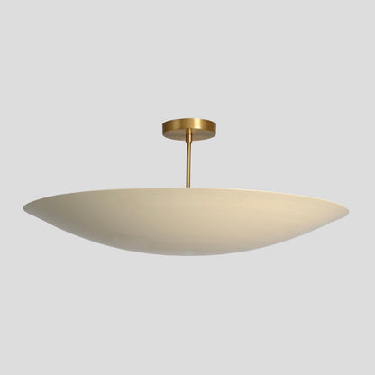 6 Light Ceiling Modern Brass Dome Chandelier - White Shade