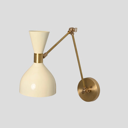 Adjustable Swing Arm Sconce - Cream Hourglass Shade