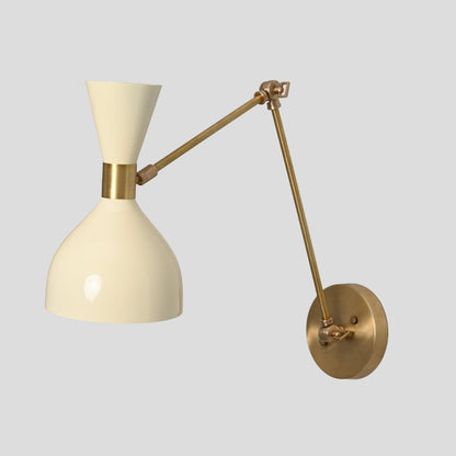 Adjustable Swing Arm Sconce - Cream Hourglass Shade
