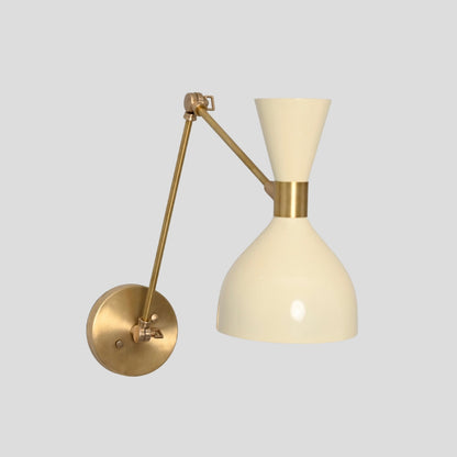 Adjustable Swing Arm Sconce - Cream Hourglass Shade