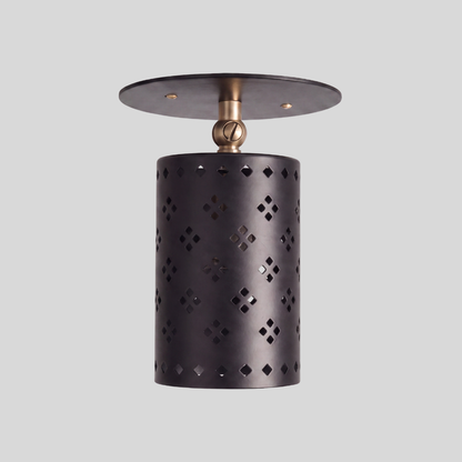Articulated Black Perforated Spot Light - Diamond Cutout Ceiling Light