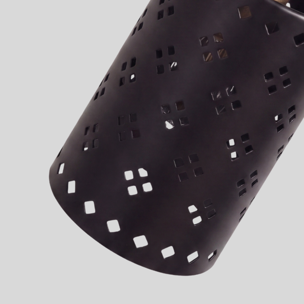 Articulated Black Perforated Spot Light - Diamond Cutout Ceiling Light