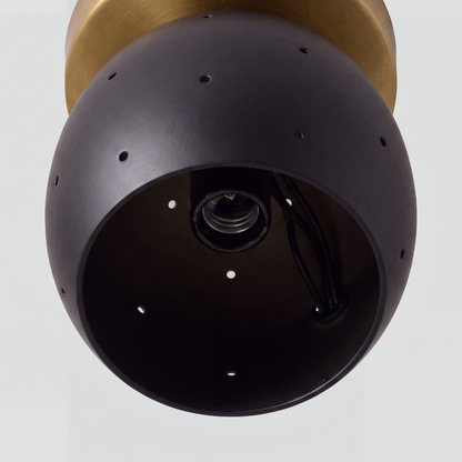 Black Ball Semi Flush Mount - Minimalist Perforated Brass Ceiling Light
