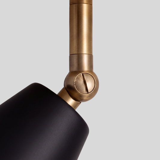 Black Cone Ceiling Spot Light - Adjustable Brass Flush Mount