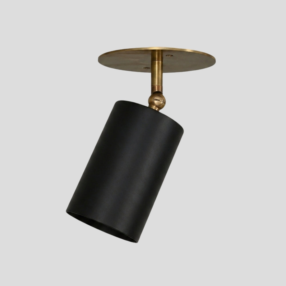 Black Cylinder Semi Flush Mount - Articulated Ceiling Spot Light