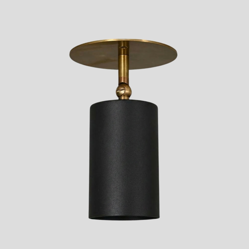 Black Cylinder Semi Flush Mount - Articulated Ceiling Spot Light