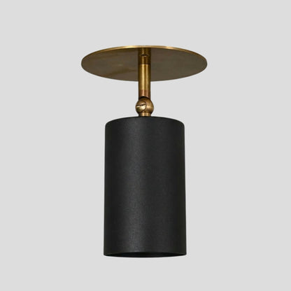 Black Cylinder Semi Flush Mount - Articulated Ceiling Spot Light