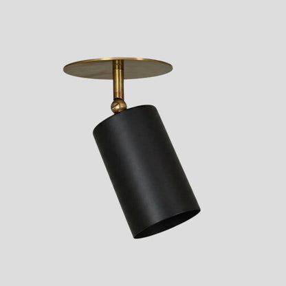 Black Cylinder Semi Flush Mount - Articulated Ceiling Spot Light
