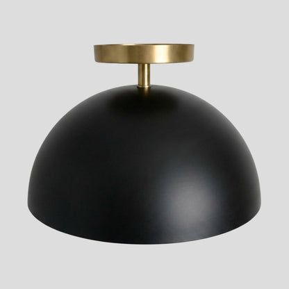 Brass Ceiling Light - Dome Black Semi Flush Mount