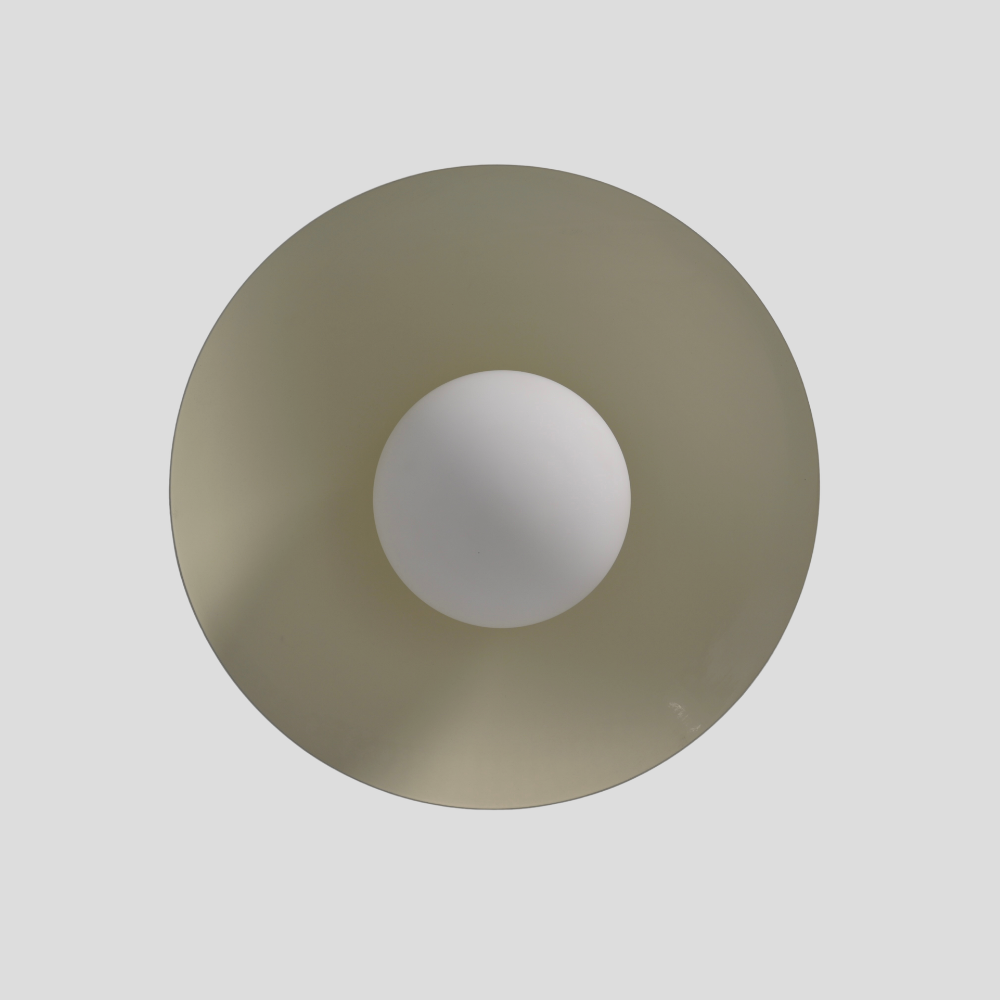 Brass Dome Flush Mount - Glass Globe Cream Shade