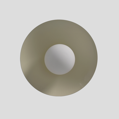 Brass Dome Flush Mount - Glass Globe Cream Shade