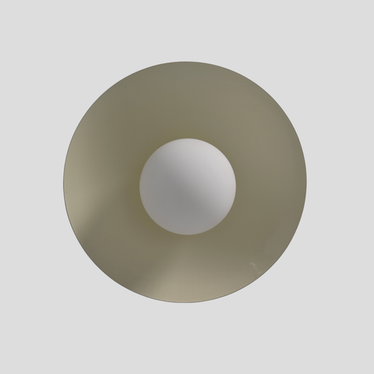 Brass Dome Flush Mount - Glass Globe Cream Shade