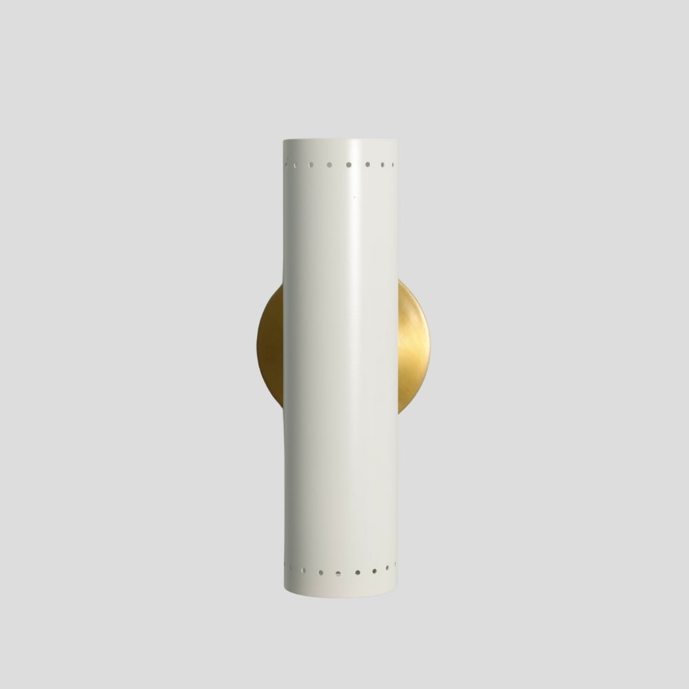 Cylinder Wall Sconce Brass White Wall Lamp