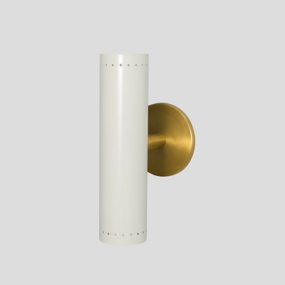 Cylinder Wall Sconce Brass White Wall Lamp