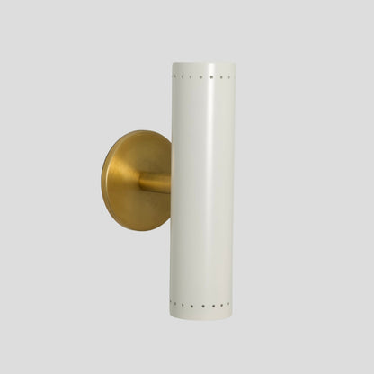 Cylinder Wall Sconce Brass White Wall Lamp