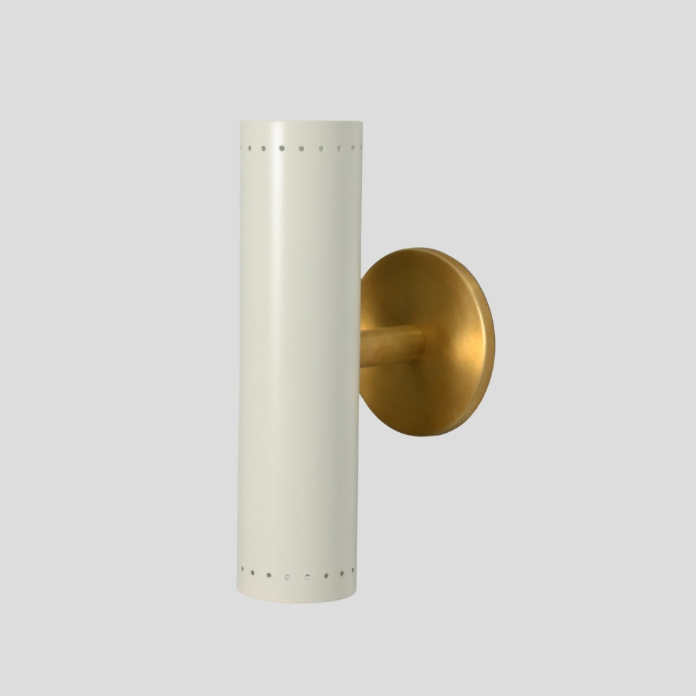 Cylinder Wall Sconce Brass White Wall Lamp