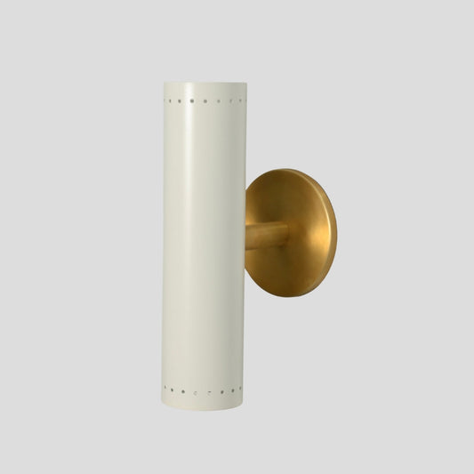 Cylinder Wall Sconce Brass White Wall Lamp