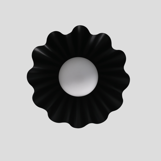 Flush Mount Ceiling Light Glass Globe - Matt Black Shade