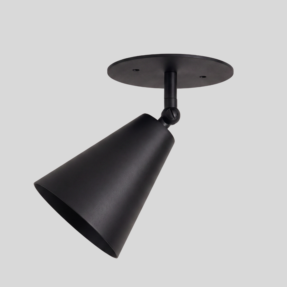 Matt Black Cone Ceiling Light - Adjustable Directional Spot Light