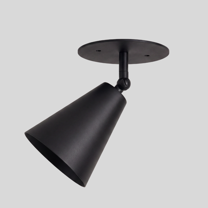 Matt Black Cone Ceiling Light - Adjustable Directional Spot Light
