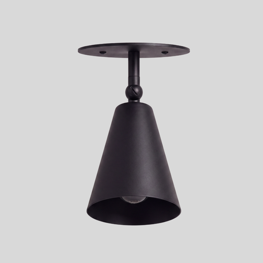 Matt Black Cone Ceiling Light - Adjustable Directional Spot Light