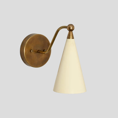 Mid century Sconce - Cream Cone Wall Lamp