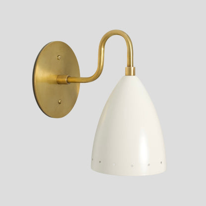 Modern White Wall Light - Brass Sconce