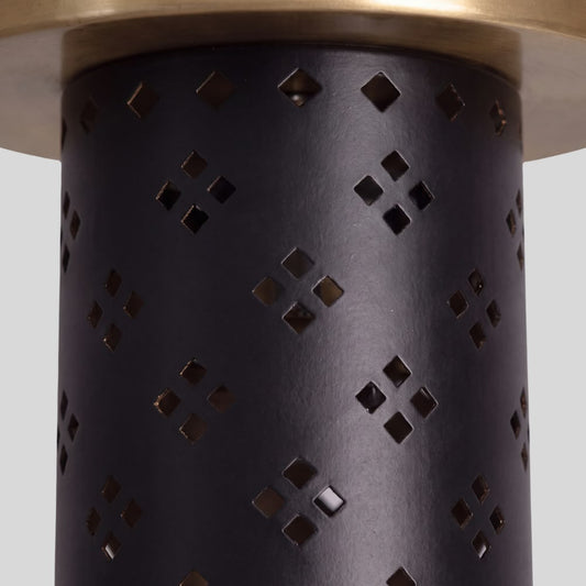 Perforated Black Cylinder Flush Mount - Modern Brass Spot Light