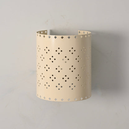 Perforated Wall Lamp - Cream Cylinder Sconce