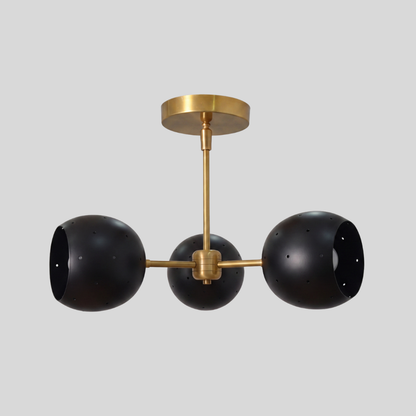 Semi Flush Mount 3 Light - Black Ball Shade