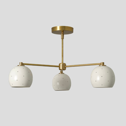 Semi Flush Mount 3 Light - Down White Ball Shade