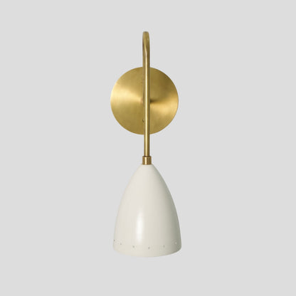 Tapered Dome Wall Lamp - Long Arm Brass Sconce