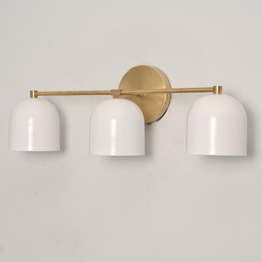 Triple Dome Wall Sconce - Brass Vanity Light