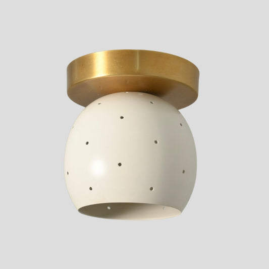 White Ball Shade - Small Flush Mount Ceiling Light