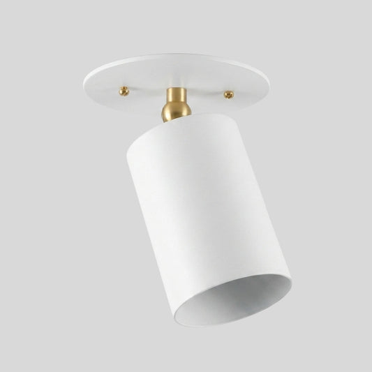 White Cylinder Semi Flush Mount - Articulated Ceiling Spot Light
