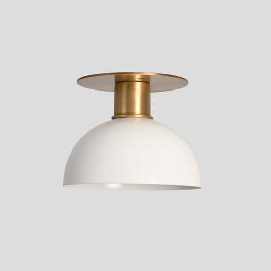 White Dome Shade Semi Flush Mount Ceiling Light