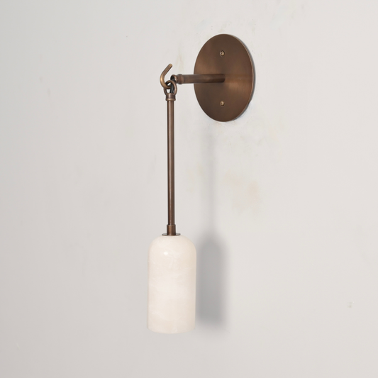 Brass Suspended Alabaster Sconce - Marble Wall Lamp