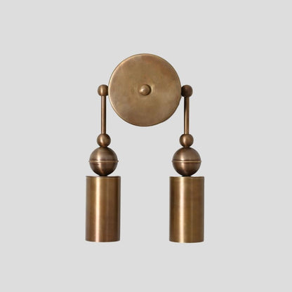 Double Brass Wall Sconce - 1950s Modern Wall Lamp