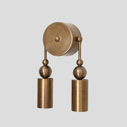 Double Brass Wall Sconce - 1950s Modern Wall Lamp