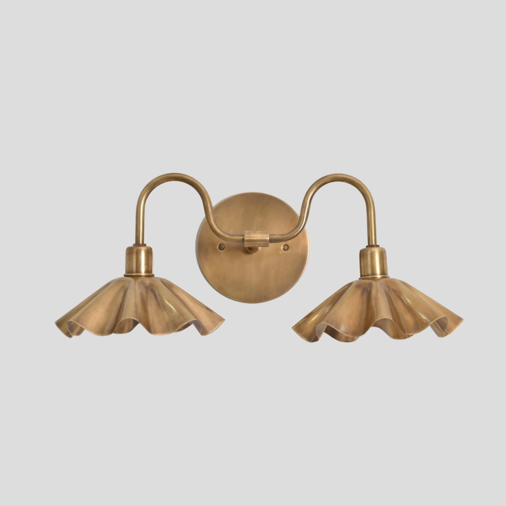 Double Flower Wall Sconce - Brass Vanity Light