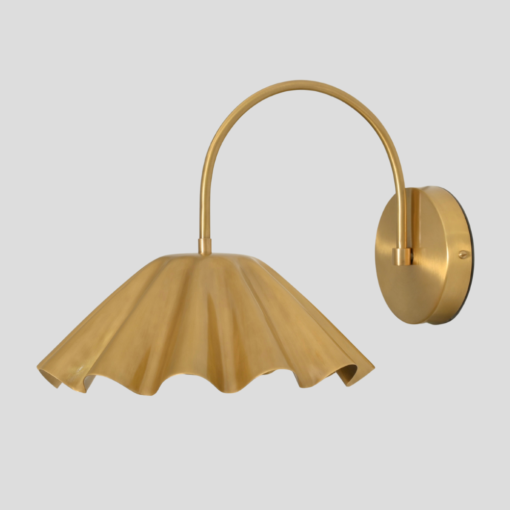Flower Wall Sconce - Modern Curved Brass Light