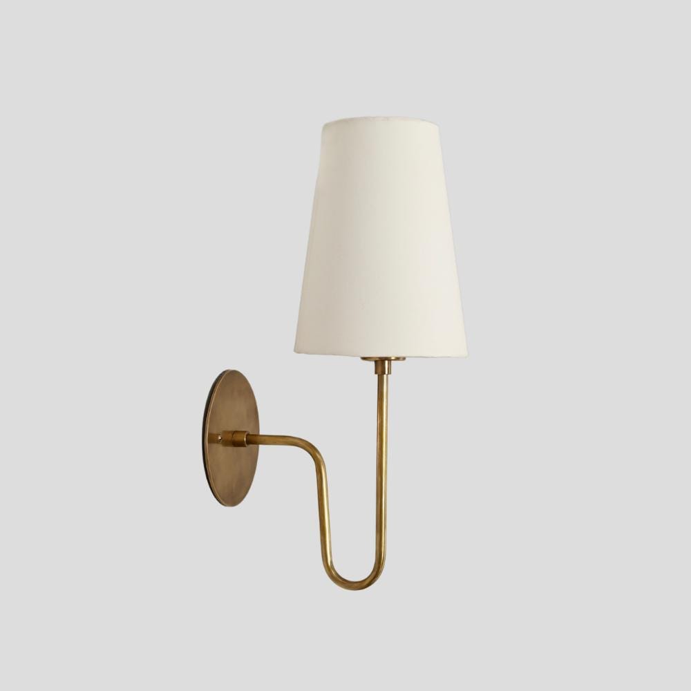 Linen Shade Wall Light - Bedside Sconce