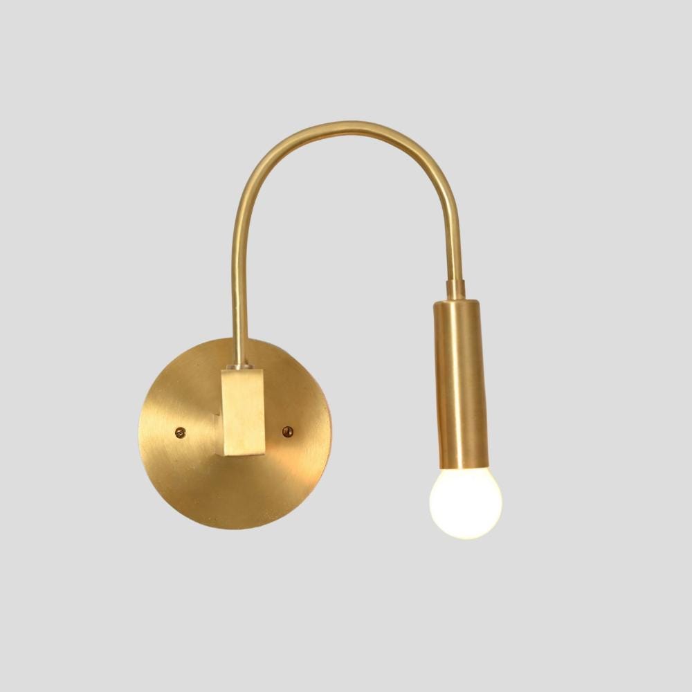 Minimalistic Wall Light Fixture - Brass Sconce