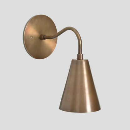 Modern Curved Shade Light - Brass Wall Sconce