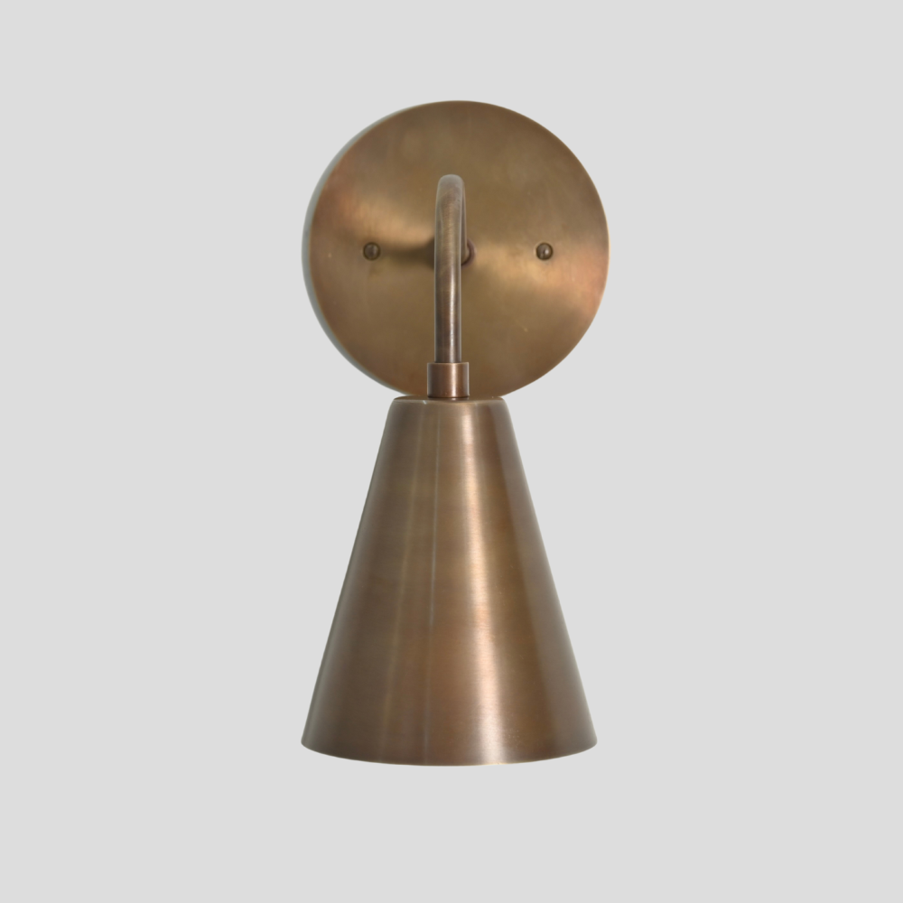 Modern Curved Shade Light - Brass Wall Sconce