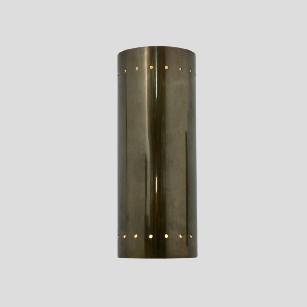 Perforated Brass Cylinder Sconce - Double Up & Down Wall Light